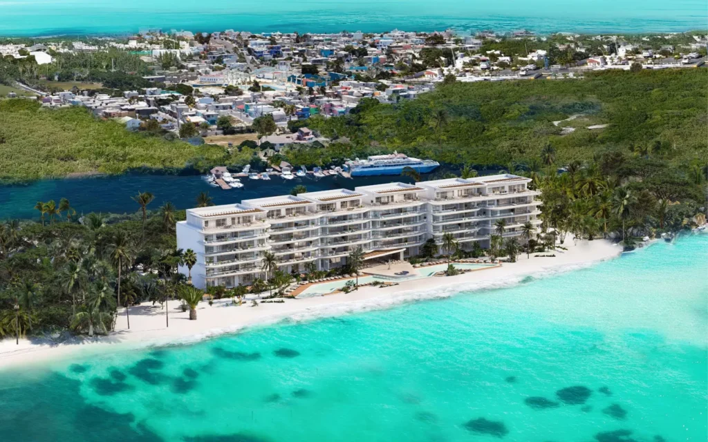 Departamentos en Isla Mujeres frente al mar, vista aérea de Marietta Residencias